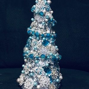 Silver jeweled Christmas Tree